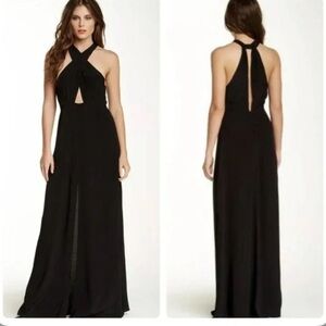 NWT Dance & Marvel Black Halter Maxi Dress Sz L